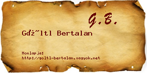 Göltl Bertalan névjegykártya
